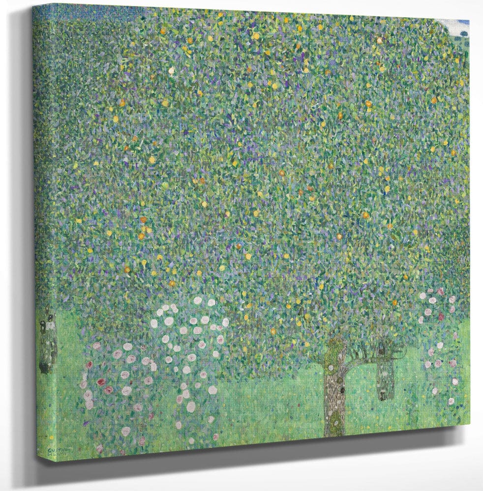 12" x 12" / Canvas Wrap Rosebushes Under The Trees 1905 Musee Dorsay By Gustav Klimt Fine Art Print