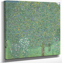 12" x 12" / Canvas Wrap Rosebushes Under The Trees 1905 Musee Dorsay By Gustav Klimt Fine Art Print