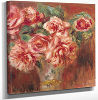 12" x 12" / Canvas Wrap Roses In A Vase By Pierre Auguste Renoir Fine Art Print