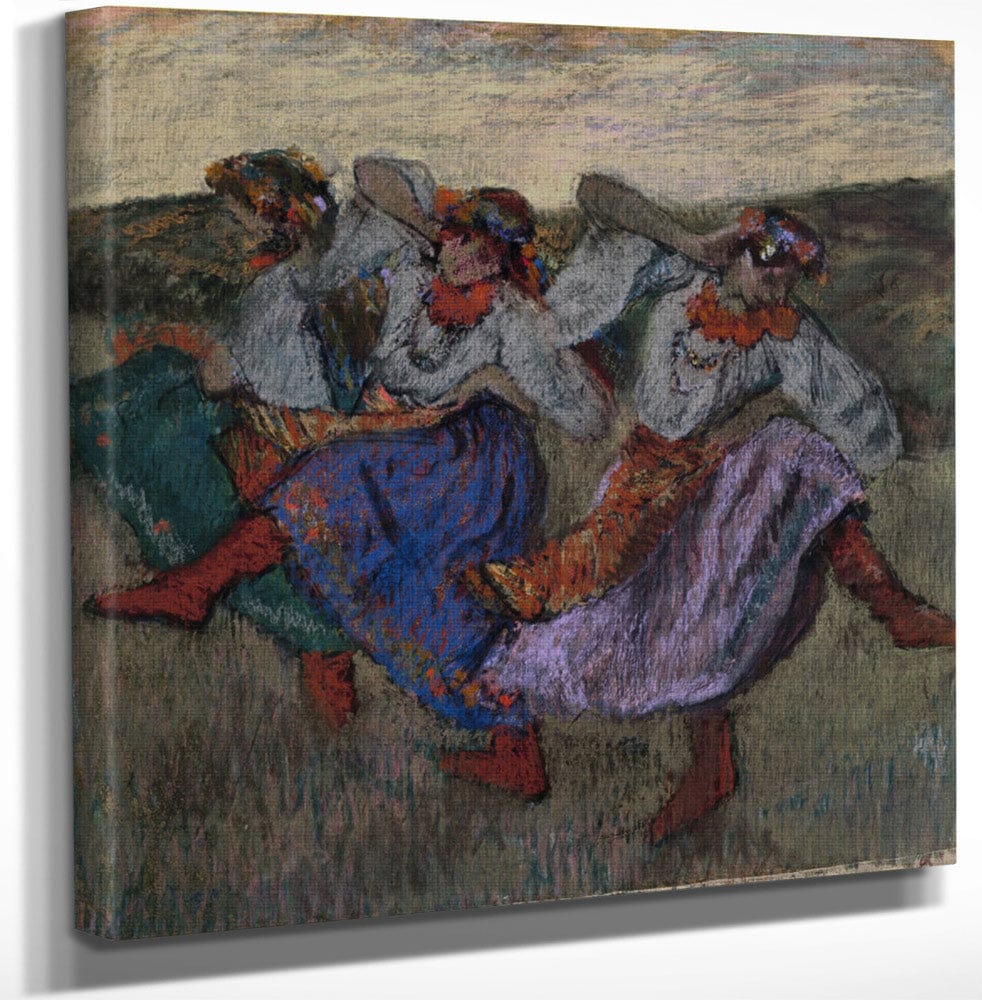 12" x 12" / Canvas Wrap Russian Dancers By Edgar Degas Fine Art Print