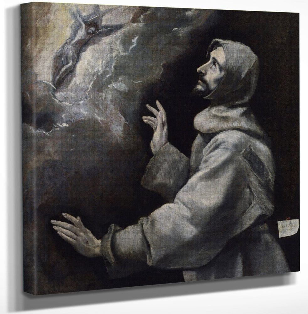 12" x 12" / Canvas Wrap Saint Francis Receiving The Stigmata By El Greco Fine Art Print