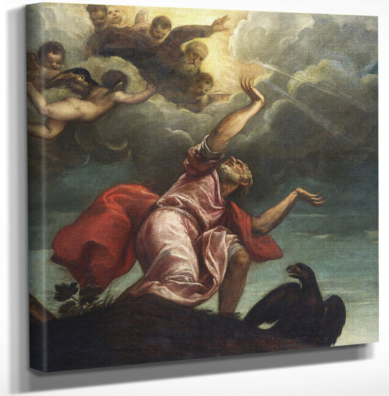 12" x 12" / Canvas Wrap Saint John The Evangelist On Patmos By Titian Fine Art Print