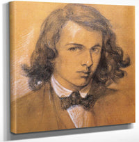 12" x 12" / Canvas Wrap Self Portrait 1847 Chalk Pen National Portrait Gallery By Dante Gabriel Rossetti Fine Art Print