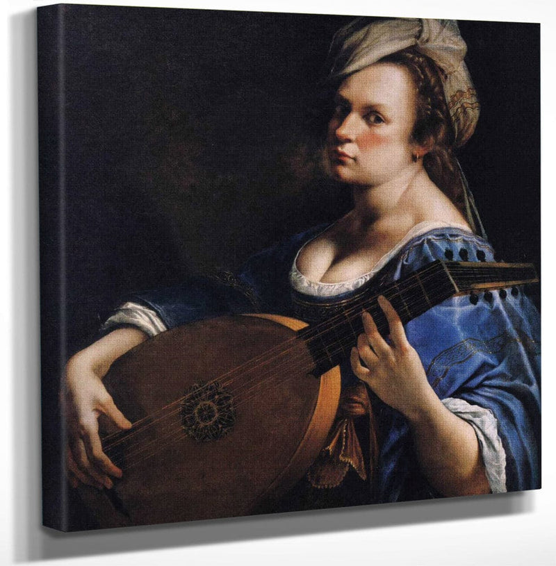 12" x 12" / Canvas Wrap Self Portrait As A Lute Player 1617 By Artemisia Gentileschi Fine Art Print