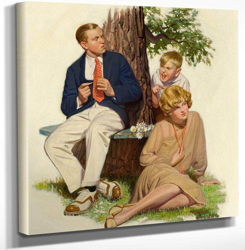 12" x 12" / Canvas Wrap She Loves Me ...She Loves Me Not By Leslie Thrasher Fine Art Print