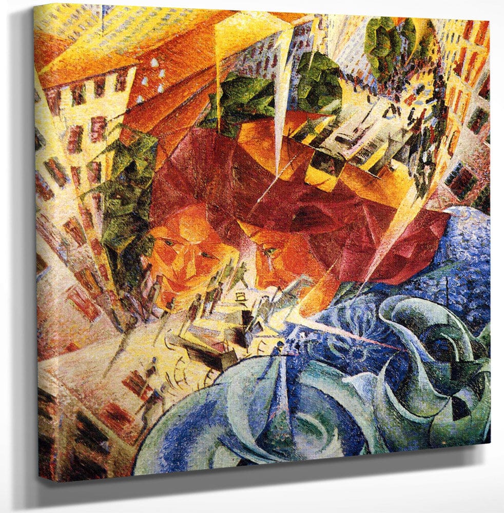 12" x 12" / Canvas Wrap Simultaneous Visions 1912 605X605Mm Von Der Heydt Museum Wuppertal By Umberto Boccioni Fine Art Print