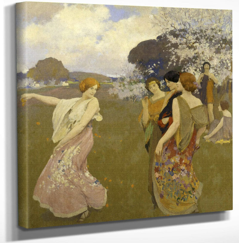 12" x 12" / Canvas Wrap Spring Dance By Arthur Frank Mathews Fine Art Print