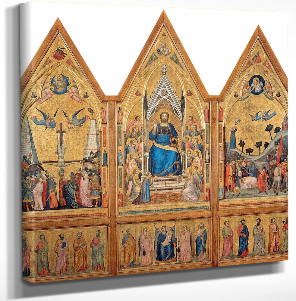 12" x 12" / Canvas Wrap Stefaneschi Triptych 1320 By Giotto Di Bondone Fine Art Print