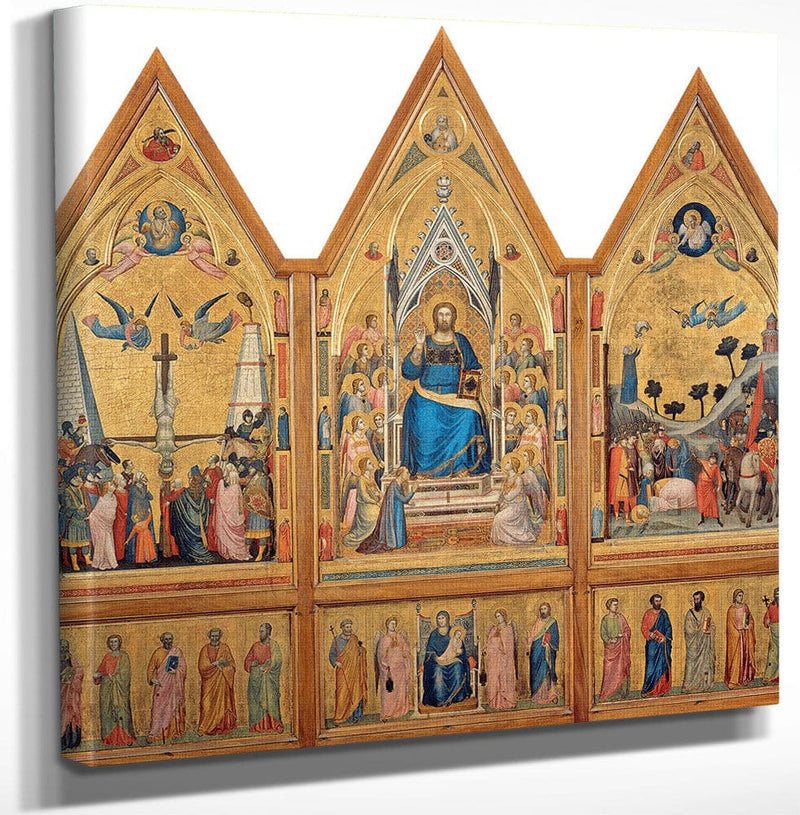12" x 12" / Canvas Wrap Stefaneschi Triptych 1320 By Giotto Di Bondone Fine Art Print