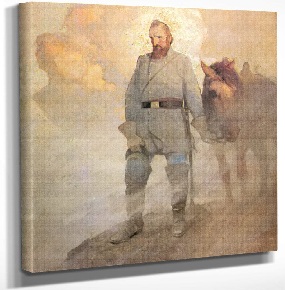 12" x 12" / Canvas Wrap Stonewall Jackson By NC Wyeth Fine Art Print