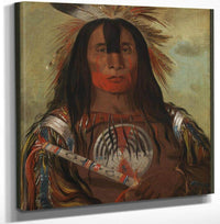 12" x 12" / Canvas Wrap Stu Mick O Súcks, Buffalo Bull's Back Fat, Head Chief, Blood Tribe By George Catlin Fine Art Print