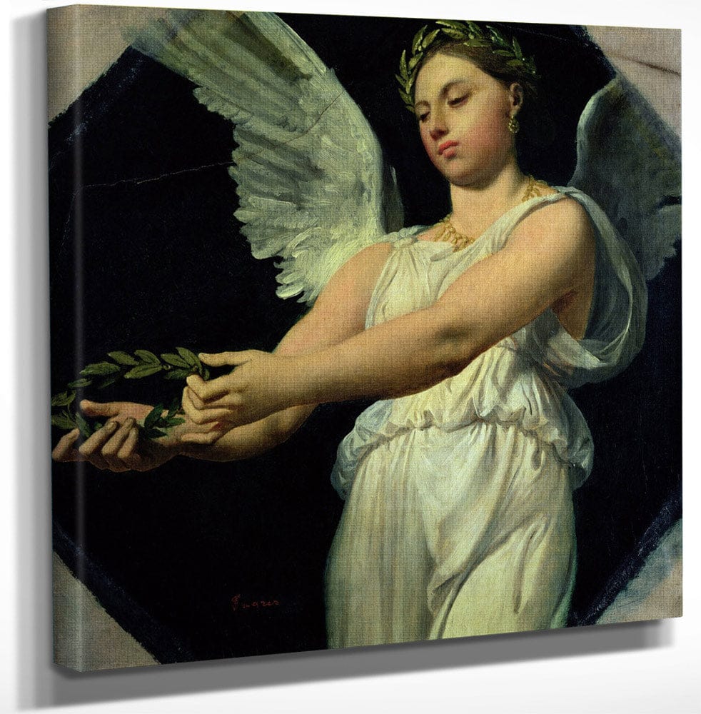 12" x 12" / Canvas Wrap Study Of Victory For The Apotheosis Of Homer By Jean Auguste Dominique Ingres Fine Art Print