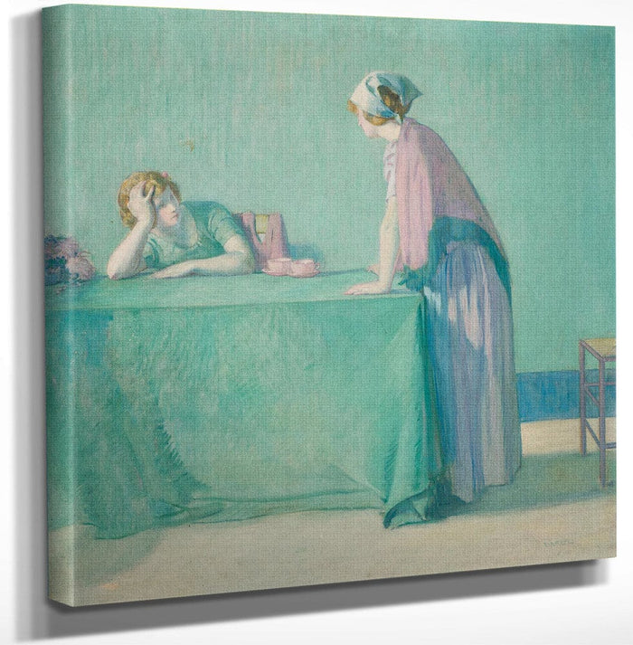 12" x 12" / Canvas Wrap Tea For Two By Myron G Fine Art Print