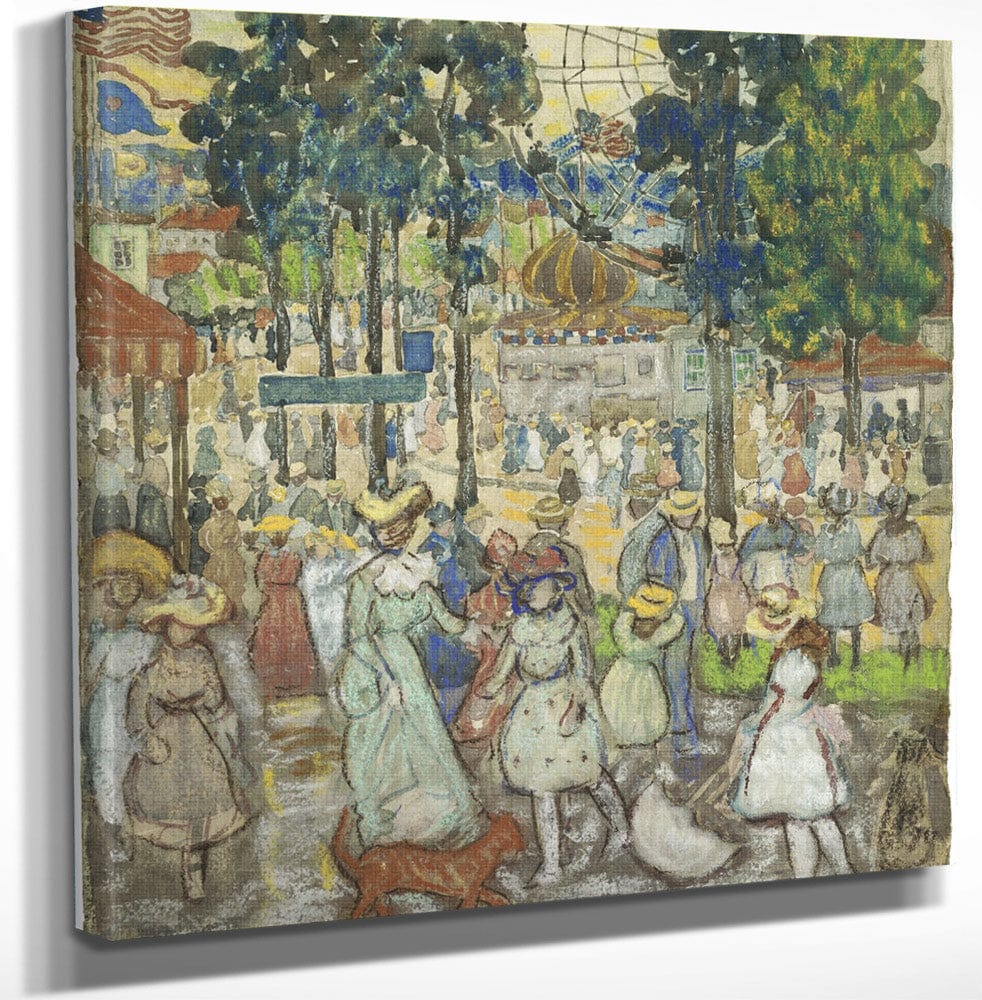 12" x 12" / Canvas Wrap The Amusement Park By Maurice Brazil Prendergast Fine Art Print