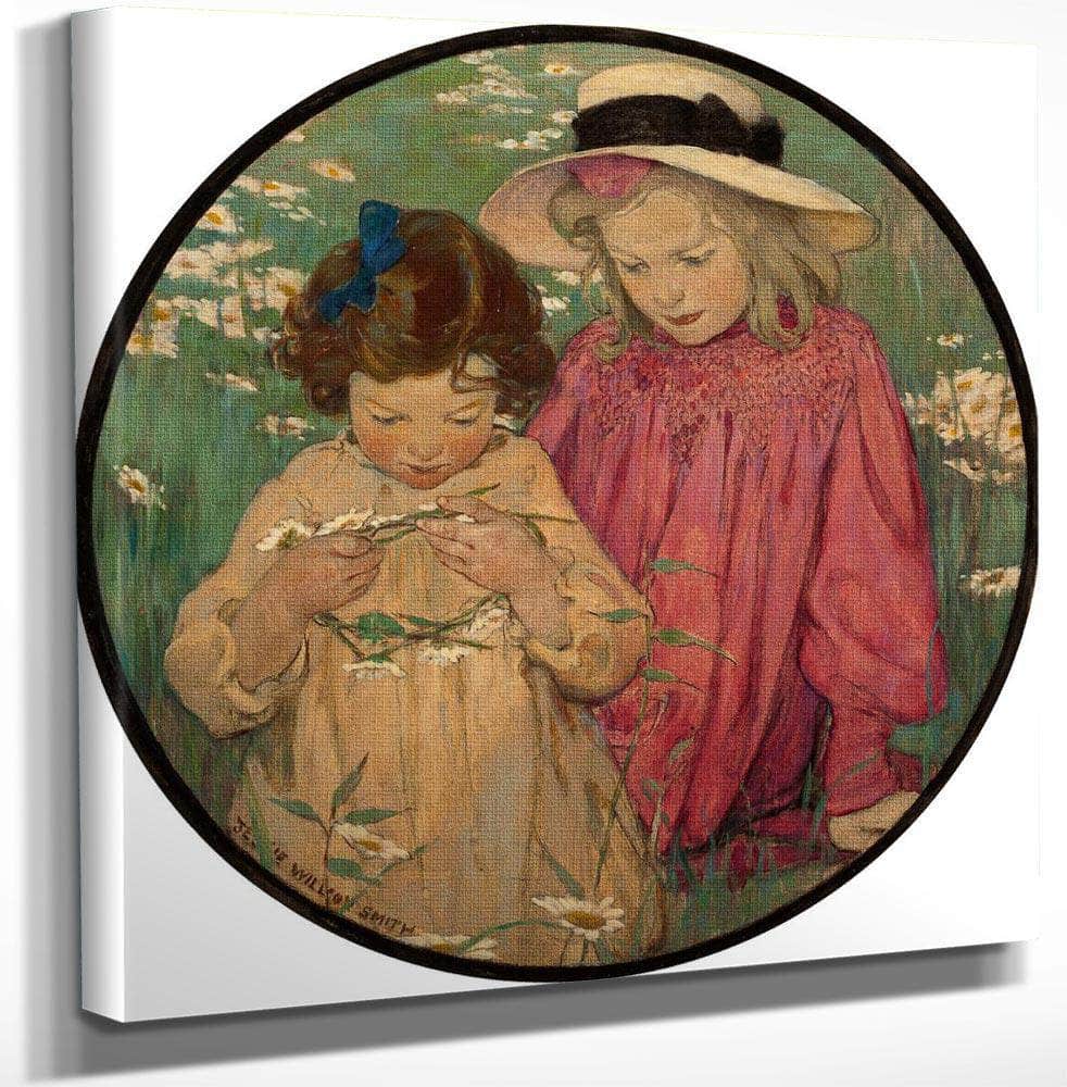 12" x 12" / Canvas Wrap The Daisy Wreath By Jessie Willcox Smith Fine Art Print