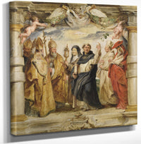 12" x 12" / Canvas Wrap The Defenders Of The Eucharist By Peter Paul Rubens Fine Art Print