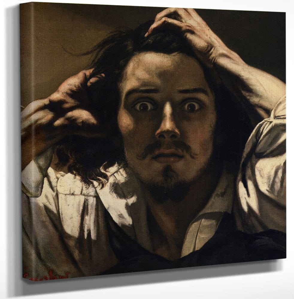 12" x 12" / Canvas Wrap The Desperate Man By Gustave Courbet Fine Art Print