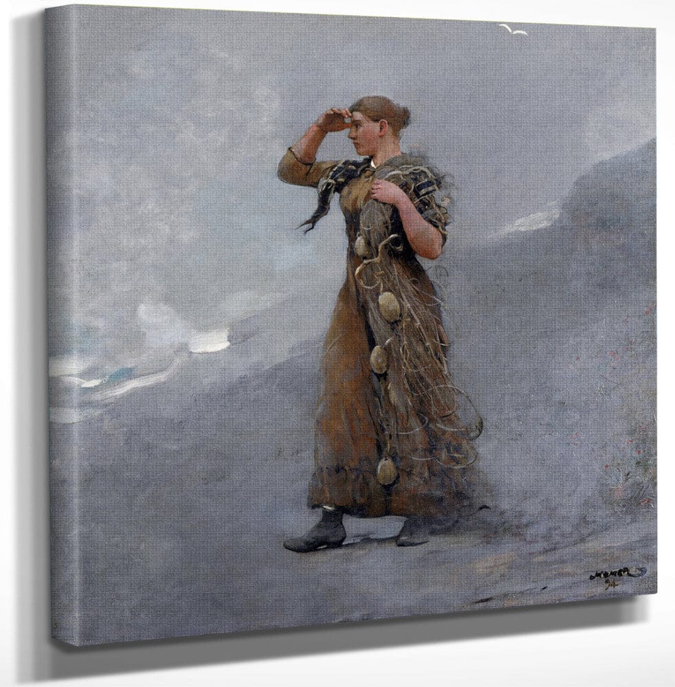 12" x 12" / Canvas Wrap The Fisher Girl 1894 By Winslow Homer Fine Art Print
