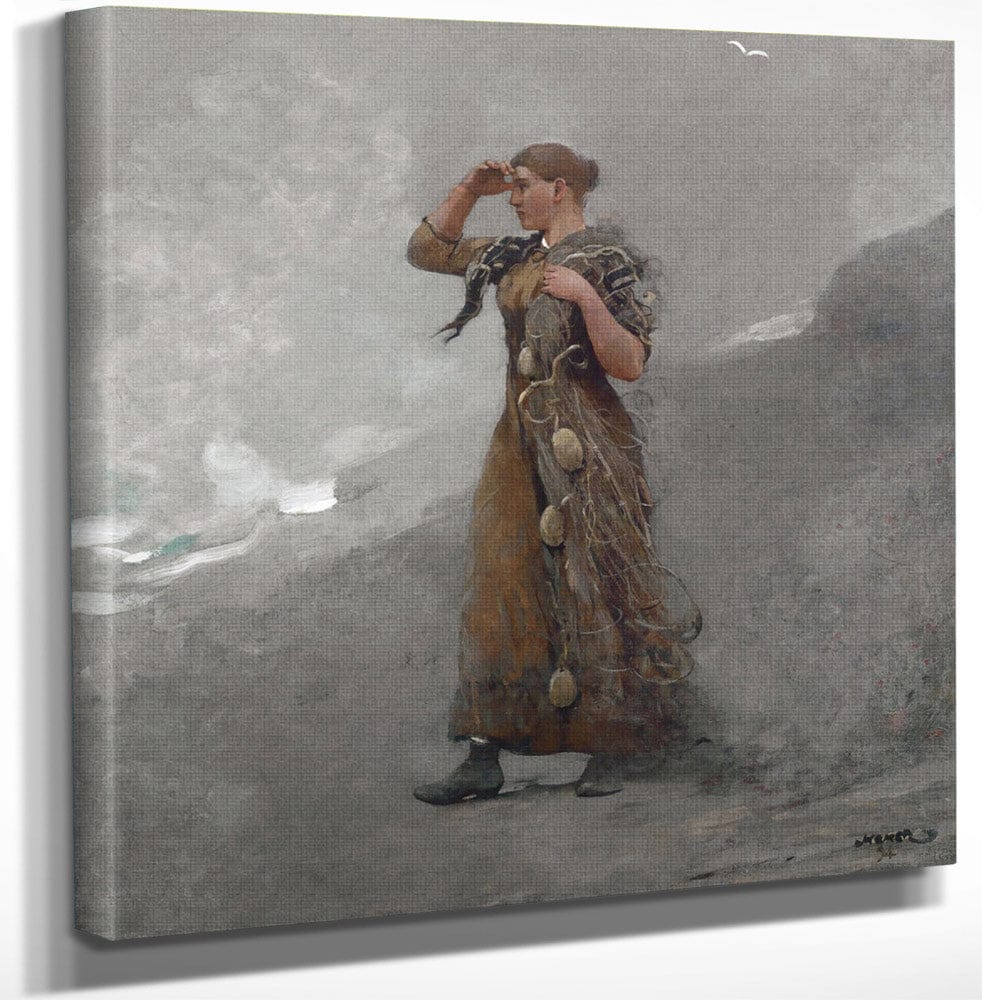 12" x 12" / Canvas Wrap The Fisher Girl By Winslow Homer Fine Art Print