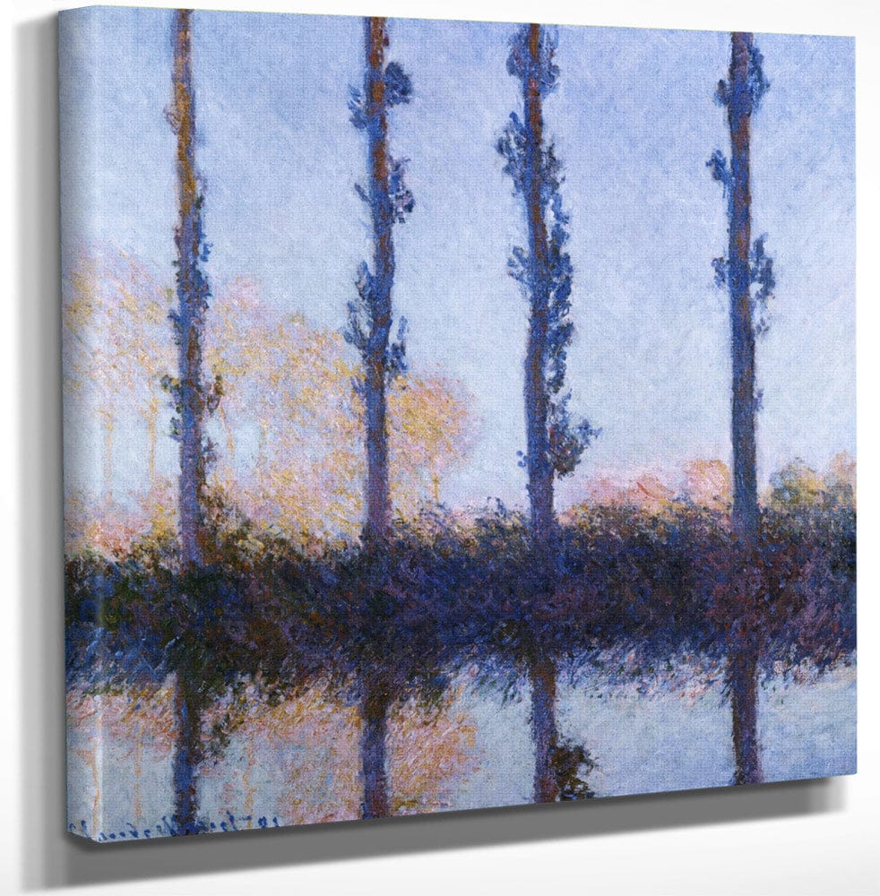 12" x 12" / Canvas Wrap The Four Trees By Claude Monet Fine Art Print