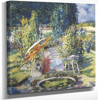 12" x 12" / Canvas Wrap The Garden Umbrella By Frederick Carl Frieseke Fine Art Print