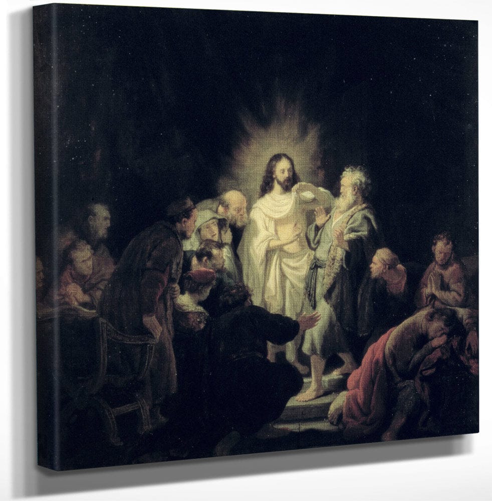 12" x 12" / Canvas Wrap The Incredulity Of St. Thomas By Rembrandt Fine Art Print