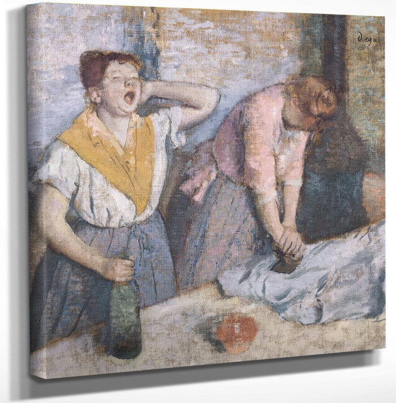 12" x 12" / Canvas Wrap The Laundresses By Edgar Degas Fine Art Print