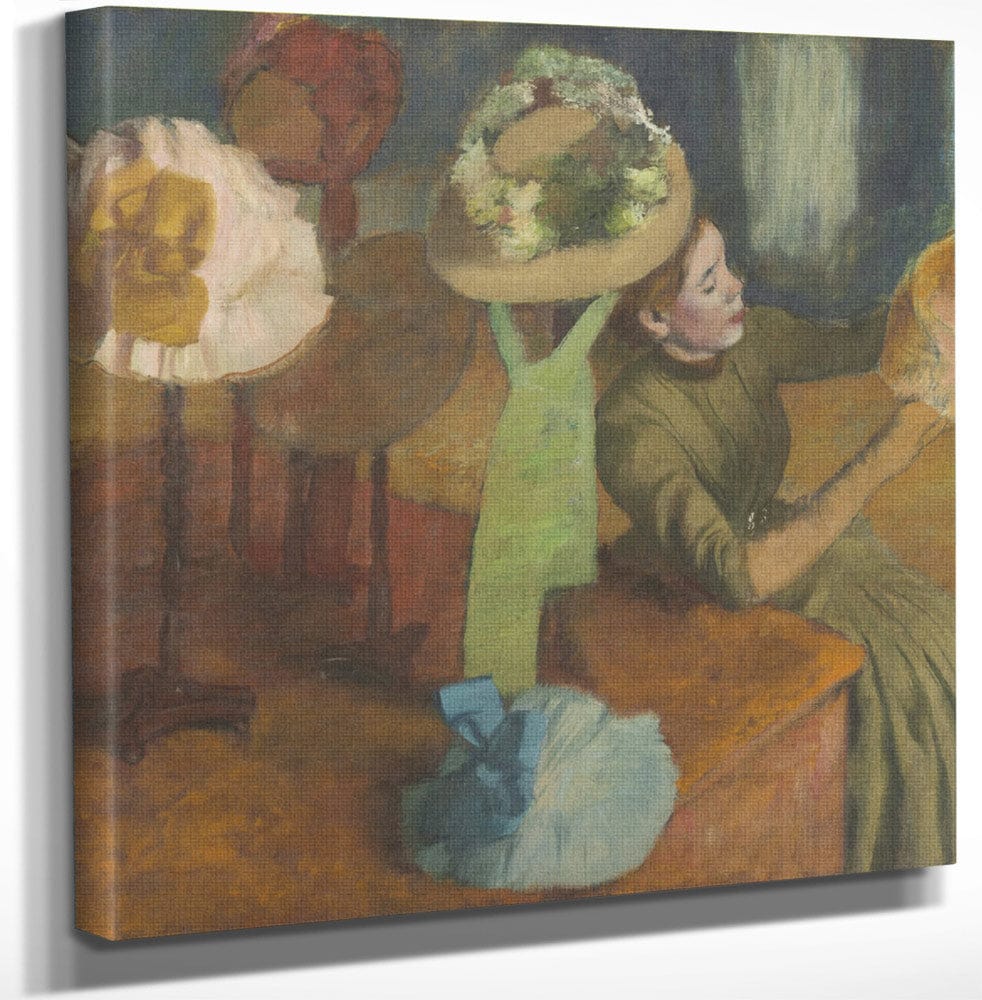 12" x 12" / Canvas Wrap The Millinery Shop 1 By Edgar Degas Fine Art Print