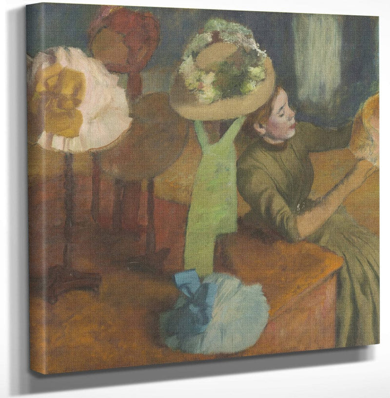 12" x 12" / Canvas Wrap The Millinery Shop 1 By Edgar Degas Fine Art Print