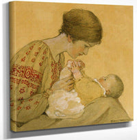 12" x 12" / Canvas Wrap The Newborn By Jessie Willcox Smith Fine Art Print