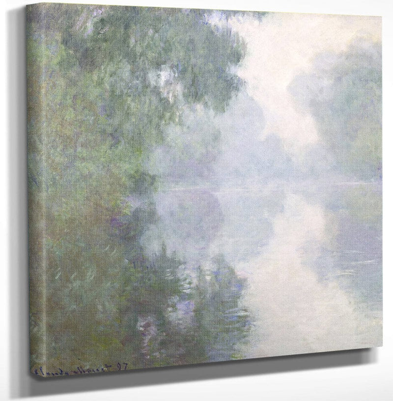 12" x 12" / Canvas Wrap The Seine At Giverny, Morning Mists By Claude Monet Fine Art Print