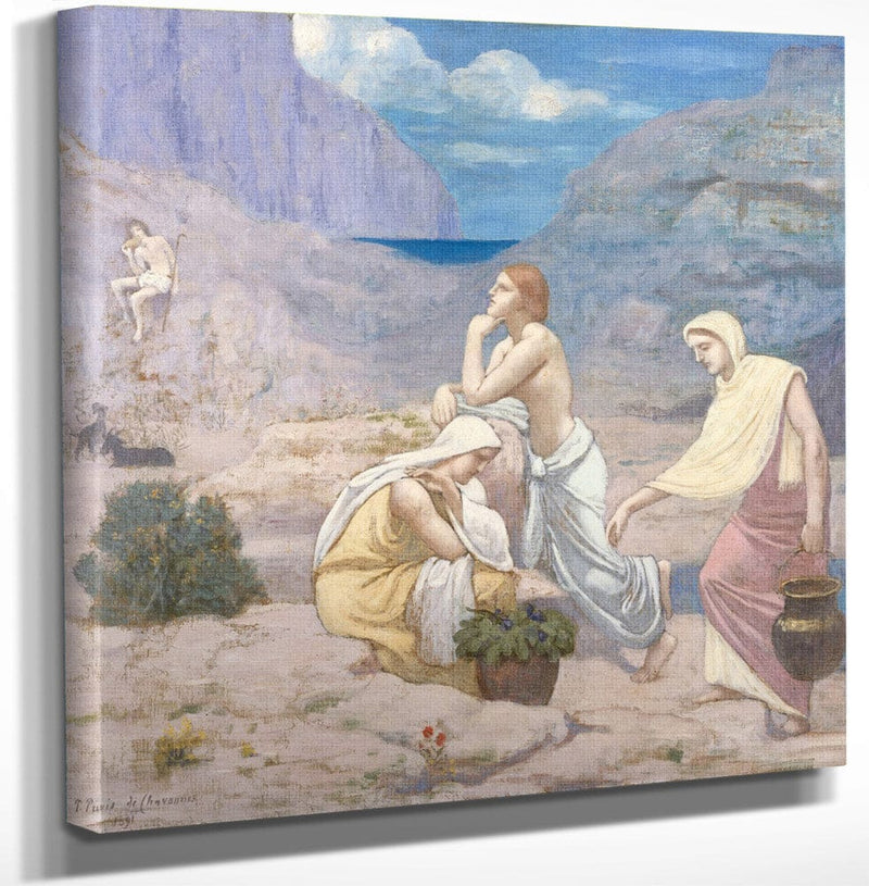 12" x 12" / Canvas Wrap The Shepherd 1039 S Song 1891 By Pierre Puvis De Chavannes Fine Art Print