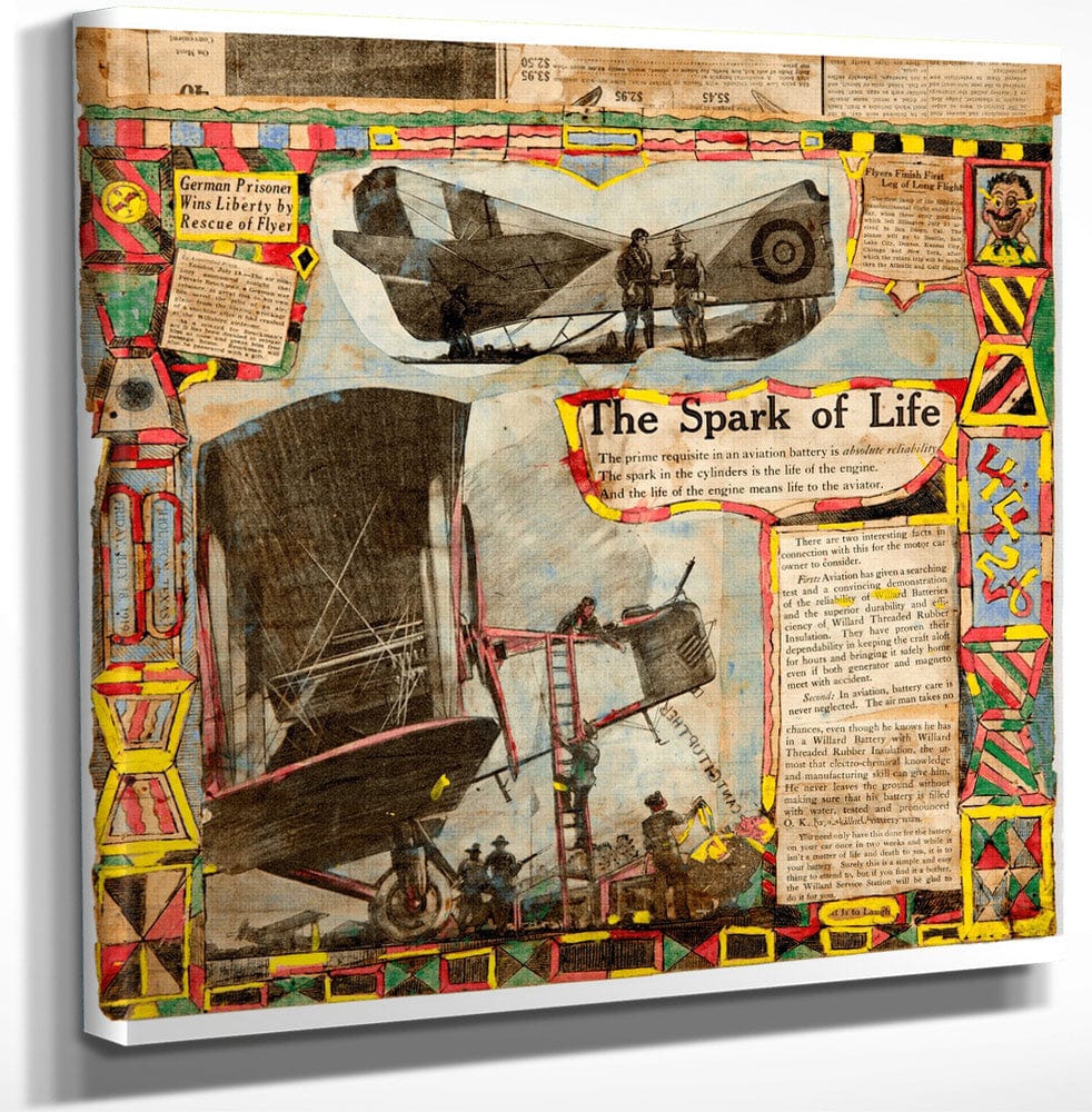 12" x 12" / Canvas Wrap The Spark Of Life 1900 By Charles Dellschau Fine Art Print