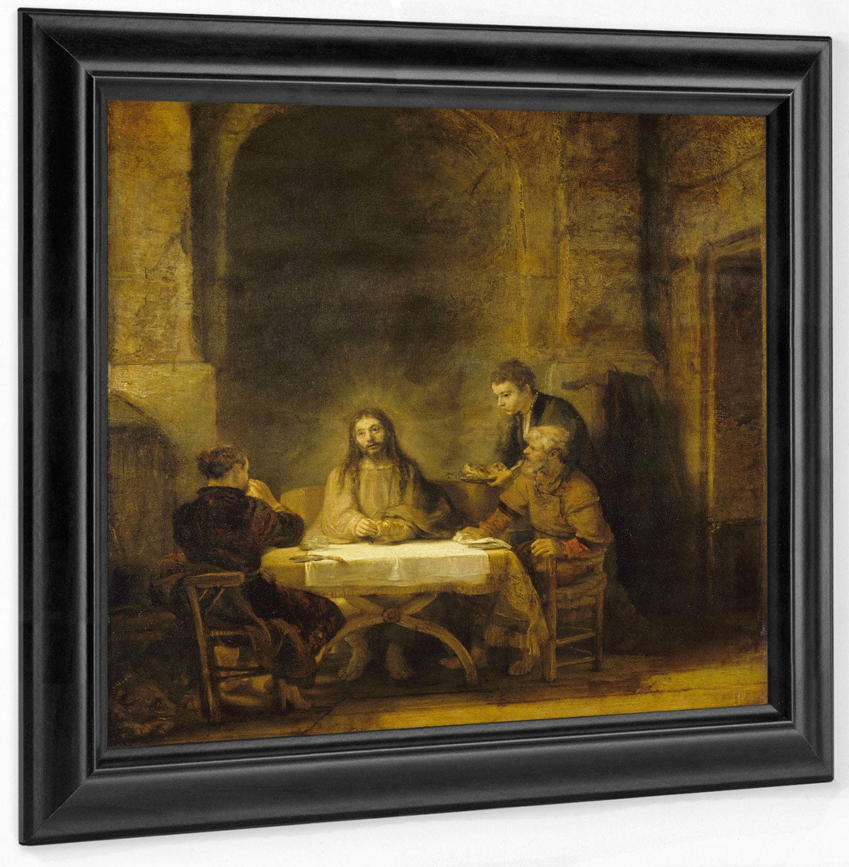12" x 12" / Canvas Wrap The Supper At Emmaus [Les Perlerins D'emmaus] By Rembrandt Fine Art Print
