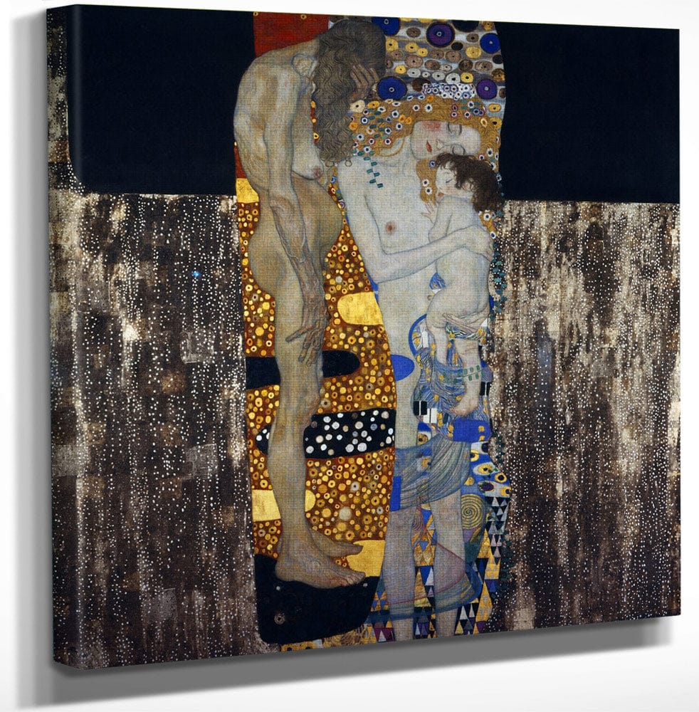12" x 12" / Canvas Wrap The Three Ages Of Woman 1905 Art Nouveau 180X180Cm Galleria Nazionale Darte Moderna Rome By Gustav Klimt Fine Art Print