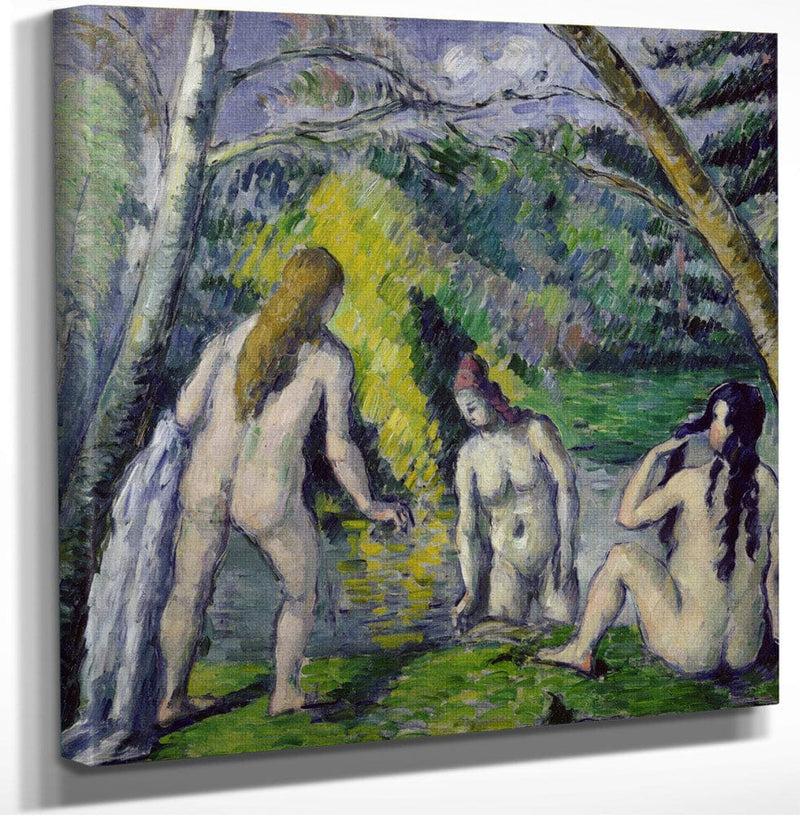 12" x 12" / Canvas Wrap The Three Bathers By Paul Cezanne Fine Art Print