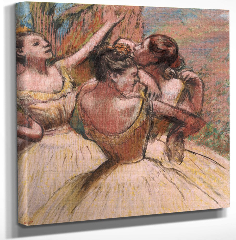 12" x 12" / Canvas Wrap Three Dancers 5 By Edgar Degas Fine Art Print