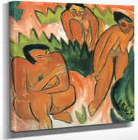 12" x 12" / Canvas Wrap Three Nudes (Dune Picture From Nidden) M9 Karl Schmidt Rottluff Fine Art Print
