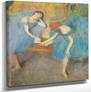12" x 12" / Canvas Wrap Two Dancers At Rest Or, Dancers In Blue By Edgar Degas Fine Art Print