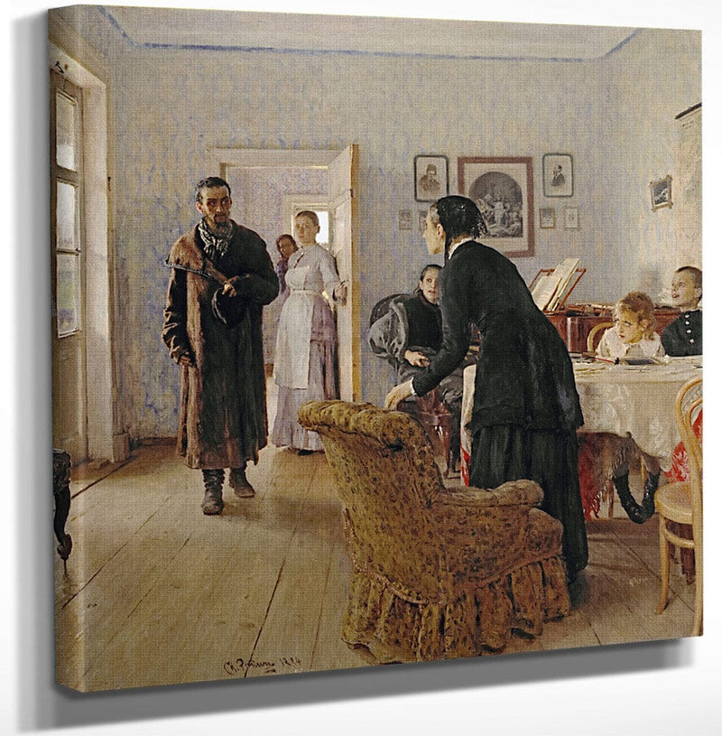 12" x 12" / Canvas Wrap Unexpected Visitors 1888 By Ilya Repin Fine Art Print