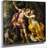 12" x 12" / Canvas Wrap Venus And Adonis By Hendrick De Clerck Fine Art Print