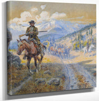 12" x 12" / Canvas Wrap When Guns Were The Locks Of The Treasure Box By Charles Marion Russell Fine Art Print