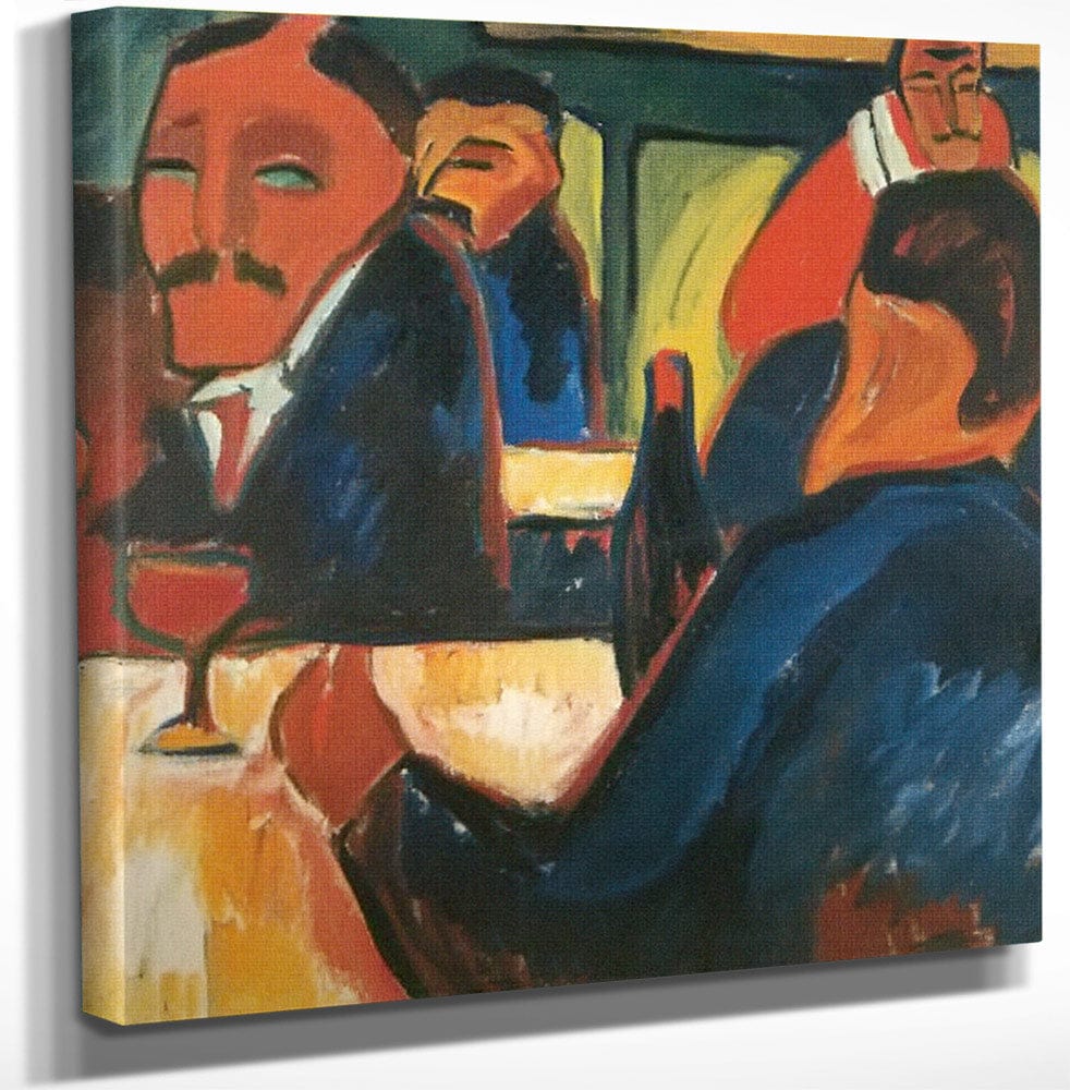 12" x 12" / Canvas Wrap Wine Bar 1913 M9 Karl Schmidt Rottluff Fine Art Print
