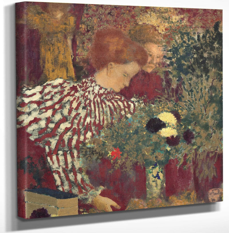 12" x 12" / Canvas Wrap Woman In A Striped Dress By Edouard Vuillard Fine Art Print