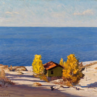 12" x 12" / Fine Art Paper A Sunny Autumn Day By Frank V. Dudley Fine Art Print