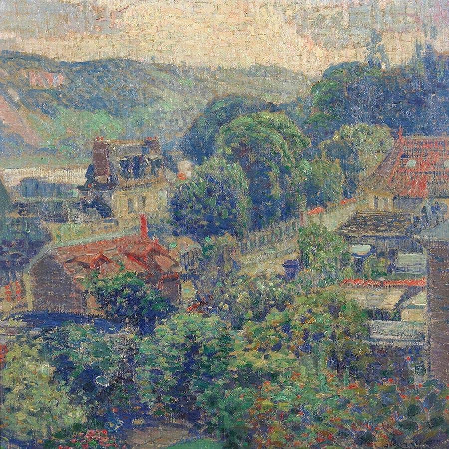12" x 12" / Fine Art Paper A View Of A French Village, 1926 Fine Art Print