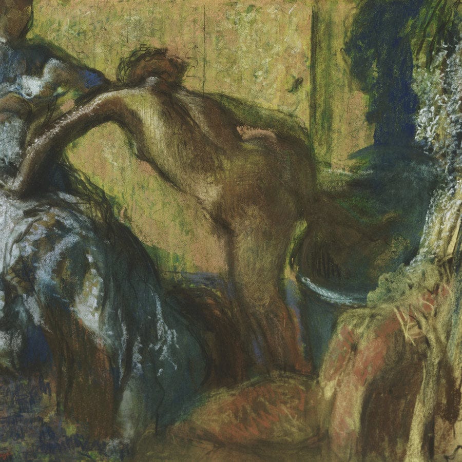 12" x 12" / Fine Art Paper After The Bath 7 By Edgar Degas Fine Art Print