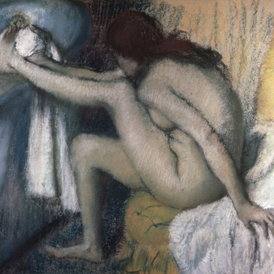 12" x 12" / Fine Art Paper After The Bath 8 By Edgar Degas Fine Art Print