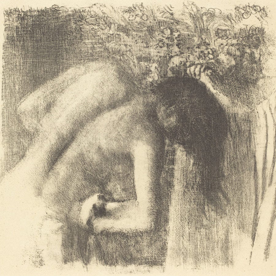 12" x 12" / Fine Art Paper After The Bath (La Sortie Du Bain (Grand Planche)) By Edgar Degas Fine Art Print