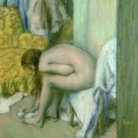 12" x 12" / Fine Art Paper After The Bath, Woman Drying Her Left Foot By Edgar Degas Fine Art Print